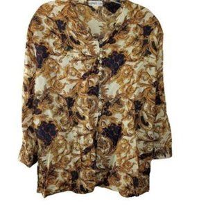 Vintage 1980s Feruccio Baroque Print Silk Tunic